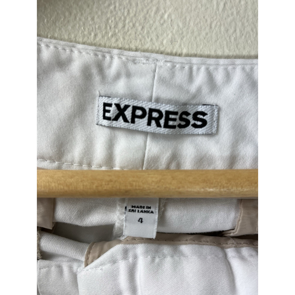 express chino shorts womens size 4 flat front mid rise white - Picture 4 of 11